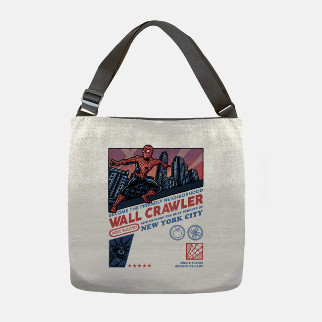 Friendly Neighborhood Wall Crawler-None-Adjustable Tote-Bag-glitchygorilla