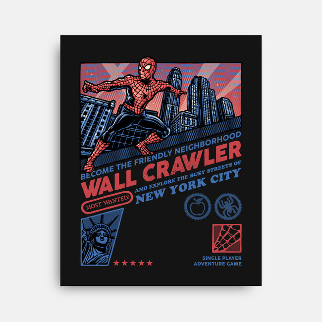 Friendly Neighborhood Wall Crawler-None-Stretched-Canvas-glitchygorilla