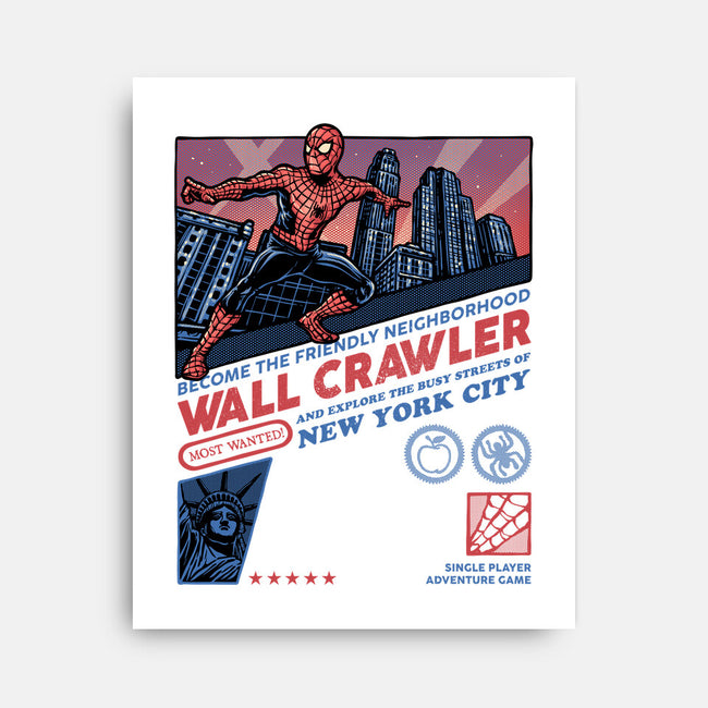 Friendly Neighborhood Wall Crawler-None-Stretched-Canvas-glitchygorilla