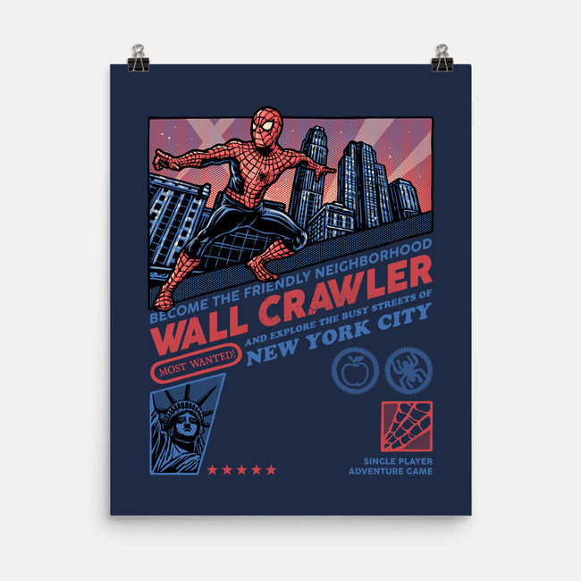 Friendly Neighborhood Wall Crawler-None-Matte-Poster-glitchygorilla