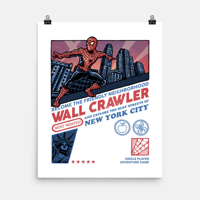 Friendly Neighborhood Wall Crawler-None-Matte-Poster-glitchygorilla