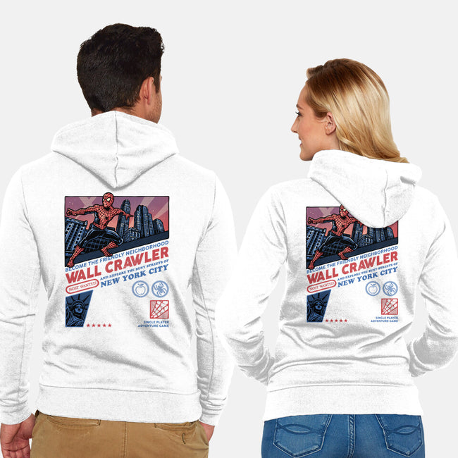 Friendly Neighborhood Wall Crawler-Unisex-Zip-Up-Sweatshirt-glitchygorilla