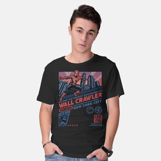 Friendly Neighborhood Wall Crawler-Mens-Basic-Tee-glitchygorilla