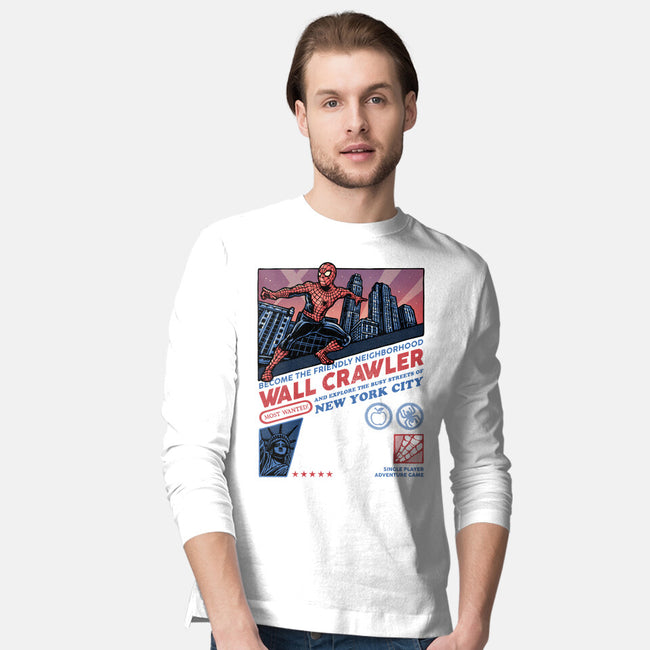 Friendly Neighborhood Wall Crawler-Mens-Long Sleeved-Tee-glitchygorilla