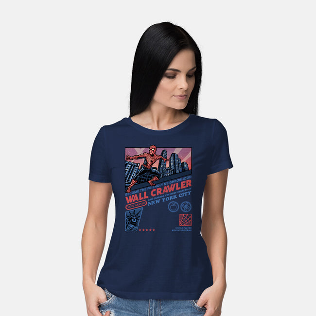 Friendly Neighborhood Wall Crawler-Womens-Basic-Tee-glitchygorilla