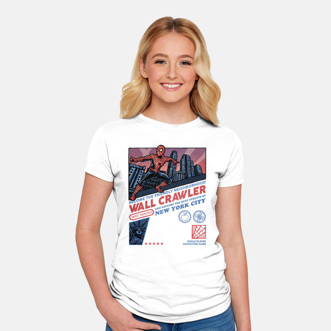 Friendly Neighborhood Wall Crawler-Womens-Fitted-Tee-glitchygorilla