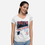 Friendly Neighborhood Wall Crawler-Womens-V-Neck-Tee-glitchygorilla