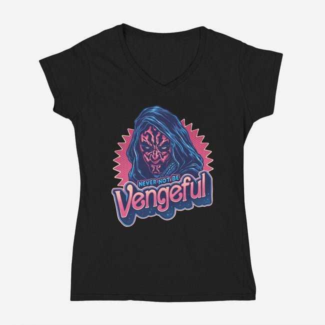 Never Not Be Vengeful-Womens-V-Neck-Tee-glitchygorilla