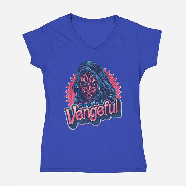 Never Not Be Vengeful-Womens-V-Neck-Tee-glitchygorilla