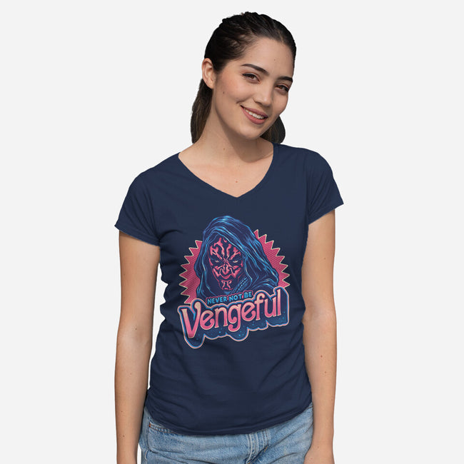 Never Not Be Vengeful-Womens-V-Neck-Tee-glitchygorilla