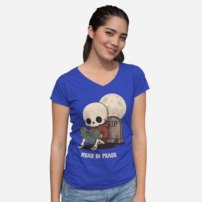 RIP Read In Peace-Womens-V-Neck-Tee-Popnotic