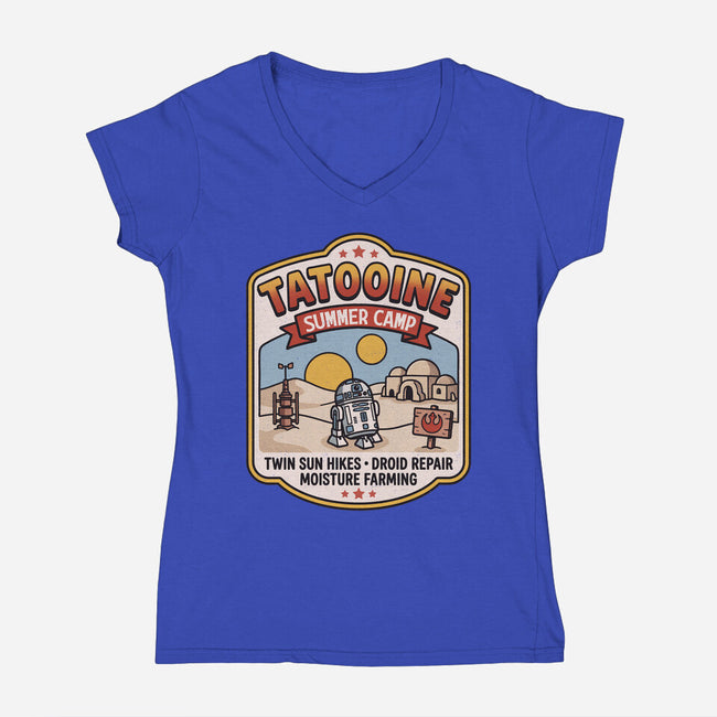 Tatooine Summer Camp-Womens-V-Neck-Tee-Popnotic