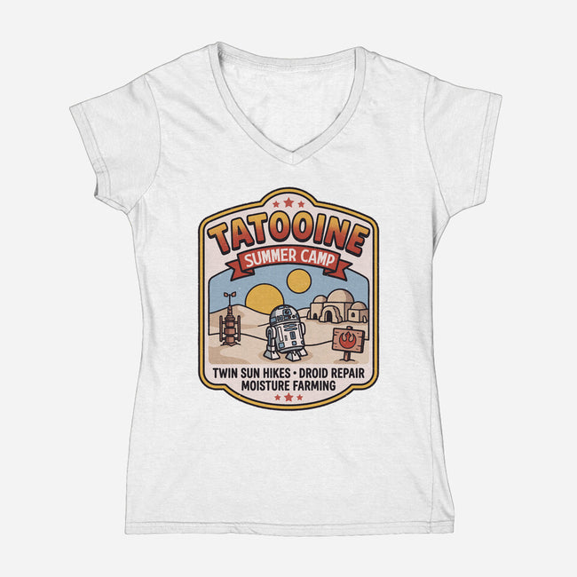 Tatooine Summer Camp-Womens-V-Neck-Tee-Popnotic