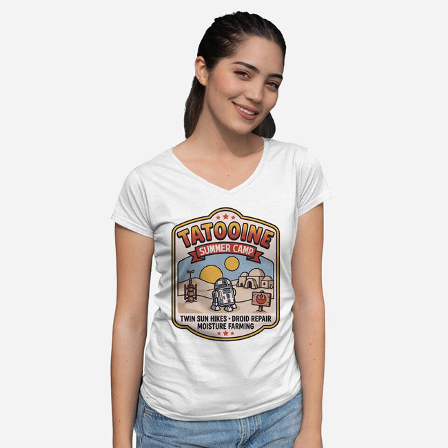 Tatooine Summer Camp-Womens-V-Neck-Tee-Popnotic