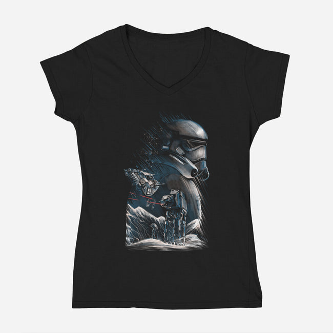The Empire Silhouette-Womens-V-Neck-Tee-zascanauta