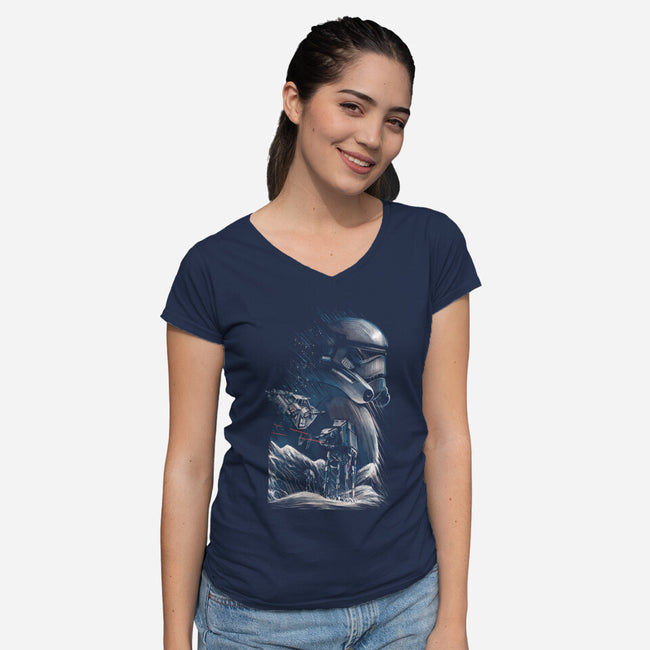 The Empire Silhouette-Womens-V-Neck-Tee-zascanauta