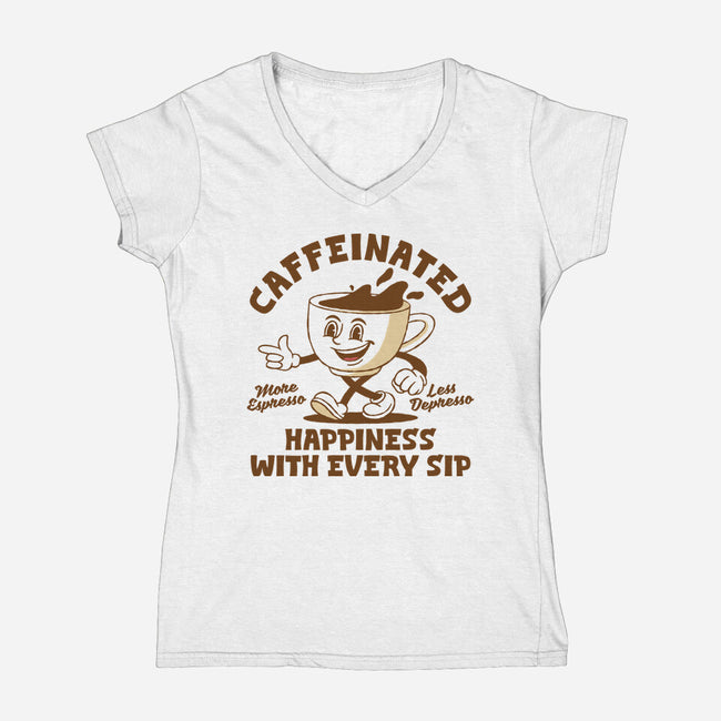 Caffeinated-Womens-V-Neck-Tee-XYZ Studio