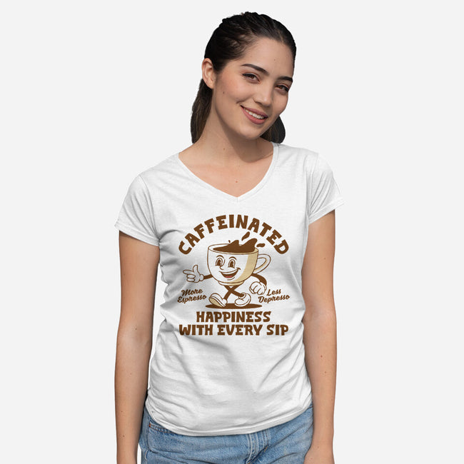 Caffeinated-Womens-V-Neck-Tee-XYZ Studio