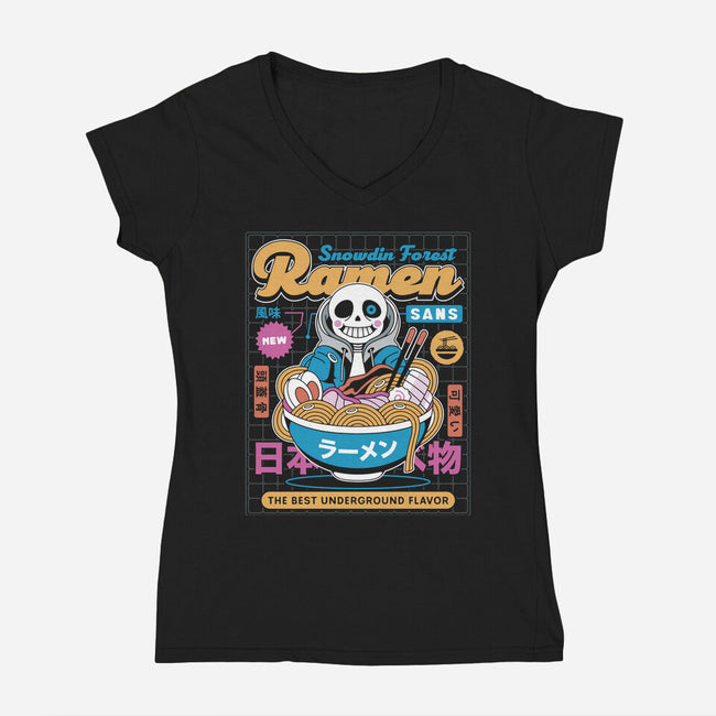 Snowdin Forest Ramen Aesthetic-Womens-V-Neck-Tee-LAGELANTEE