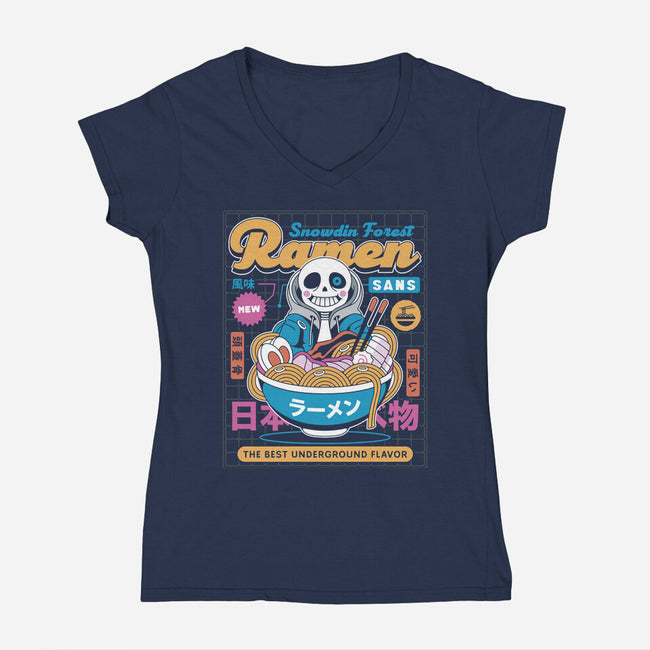Snowdin Forest Ramen Aesthetic-Womens-V-Neck-Tee-LAGELANTEE
