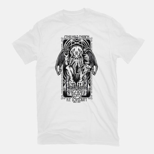 In His House Cthulhu Waits Dreaming-Mens-Basic-Tee-Fearcheck