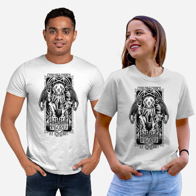 In His House Cthulhu Waits Dreaming-Unisex-Basic-Tee-Fearcheck