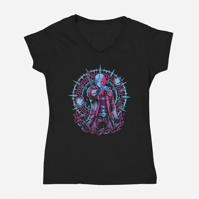 Demons Cry Too-Womens-V-Neck-Tee-Diego Gurgell