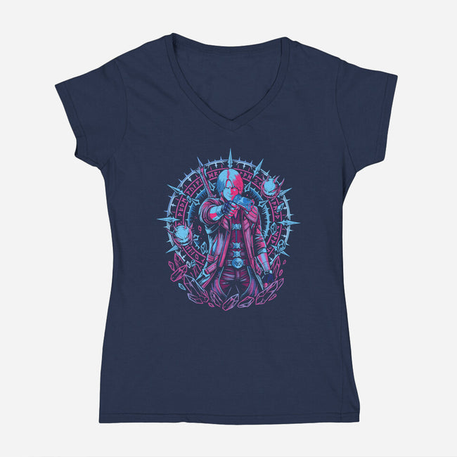 Demons Cry Too-Womens-V-Neck-Tee-Diego Gurgell