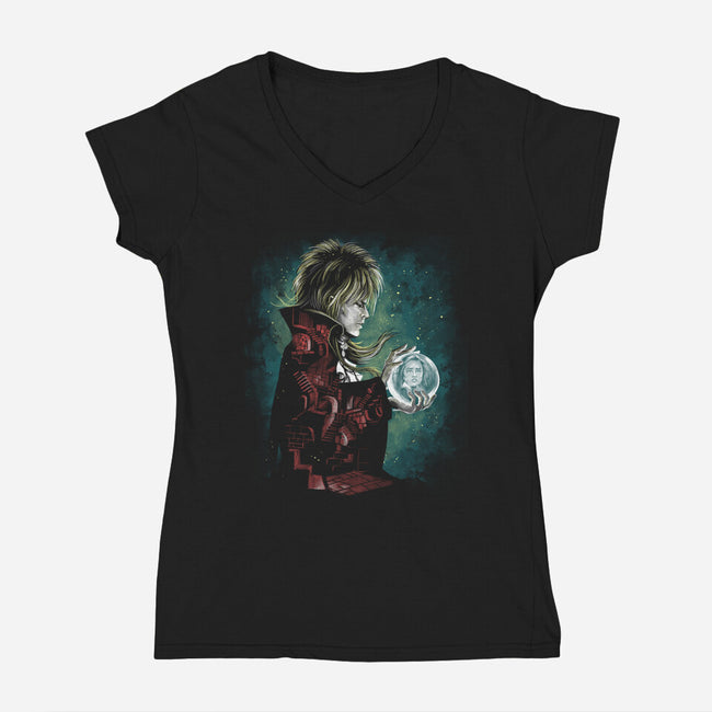 Inside Labyrinth-Womens-V-Neck-Tee-zascanauta