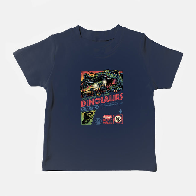 The World Of Dinosaurs-Baby-Basic-Tee-glitchygorilla