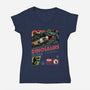 The World Of Dinosaurs-Womens-V-Neck-Tee-glitchygorilla