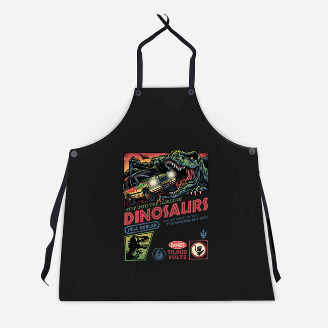 The World Of Dinosaurs-Unisex-Kitchen-Apron-glitchygorilla