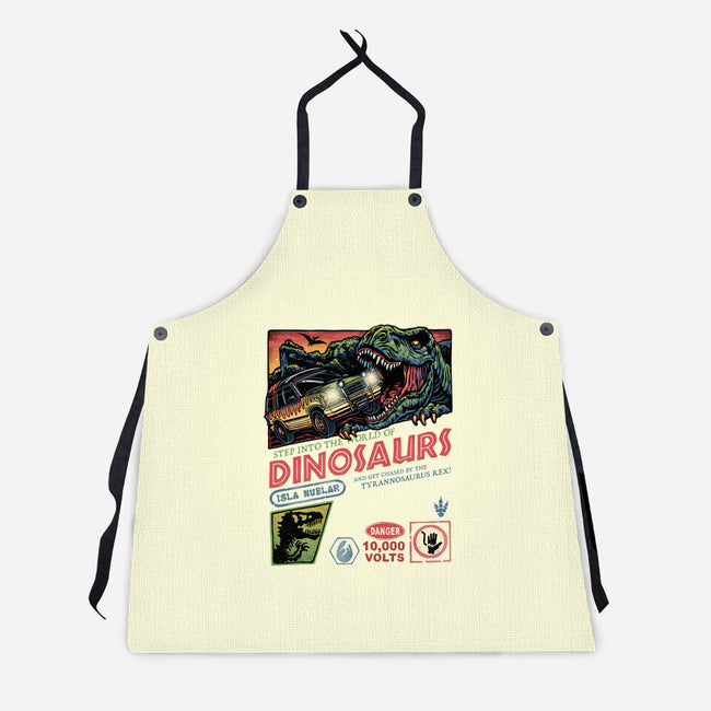 The World Of Dinosaurs-Unisex-Kitchen-Apron-glitchygorilla