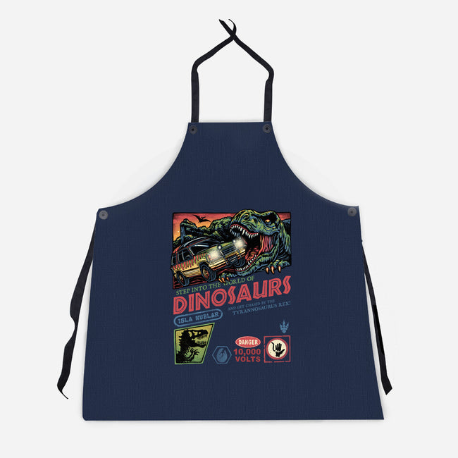 The World Of Dinosaurs-Unisex-Kitchen-Apron-glitchygorilla