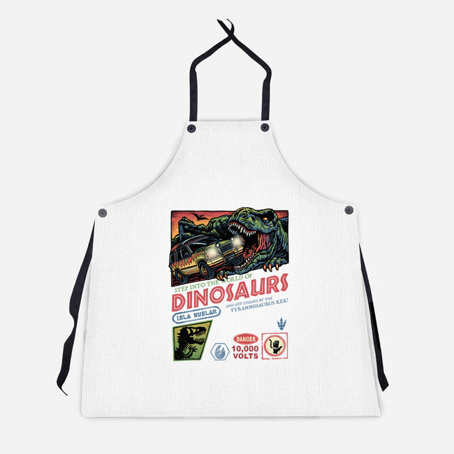 The World Of Dinosaurs-Unisex-Kitchen-Apron-glitchygorilla