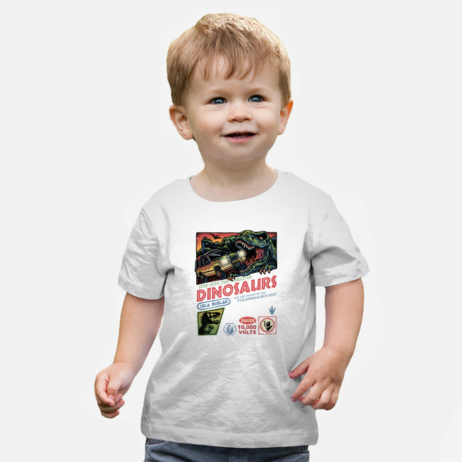 The World Of Dinosaurs-Baby-Basic-Tee-glitchygorilla