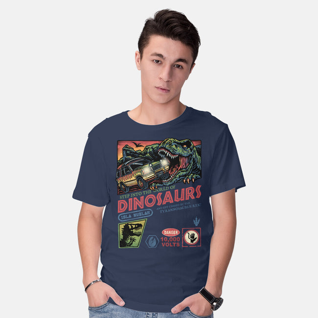 The World Of Dinosaurs-Mens-Basic-Tee-glitchygorilla