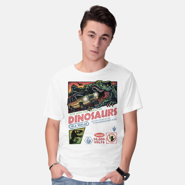 The World Of Dinosaurs-Mens-Basic-Tee-glitchygorilla