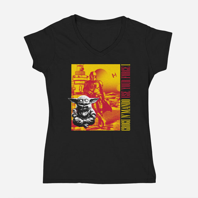 Use Your Force I-Womens-V-Neck-Tee-CappO