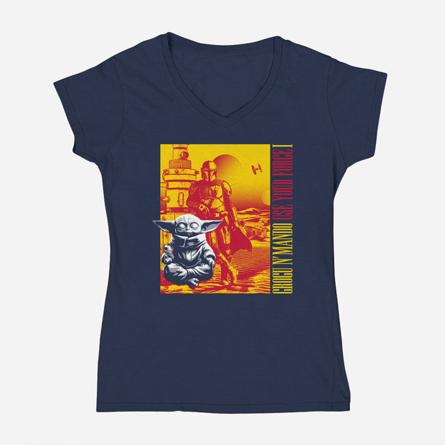 Use Your Force I-Womens-V-Neck-Tee-CappO