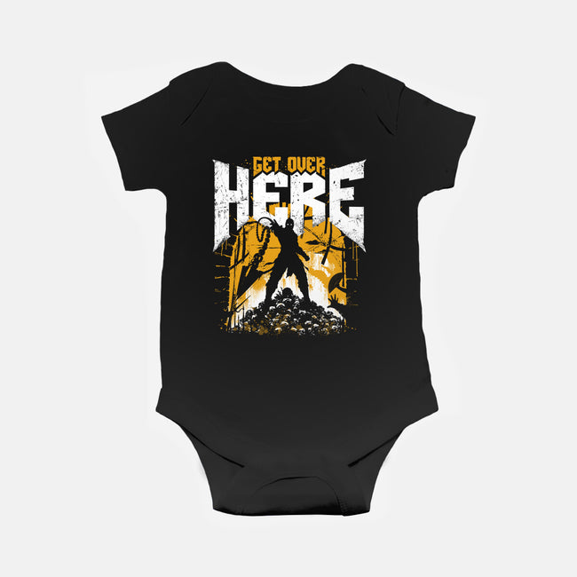 Get Over Here Slayer-Baby-Basic-Onesie-rocketman_art