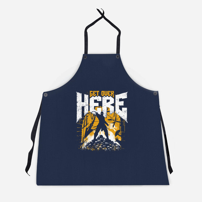 Get Over Here Slayer-Unisex-Kitchen-Apron-rocketman_art