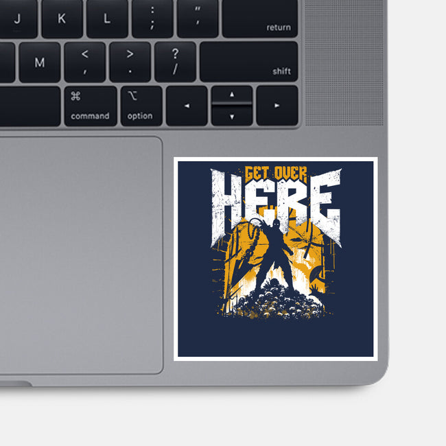 Get Over Here Slayer-None-Glossy-Sticker-rocketman_art