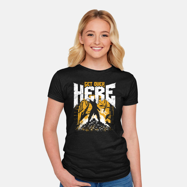 Get Over Here Slayer-Womens-Fitted-Tee-rocketman_art