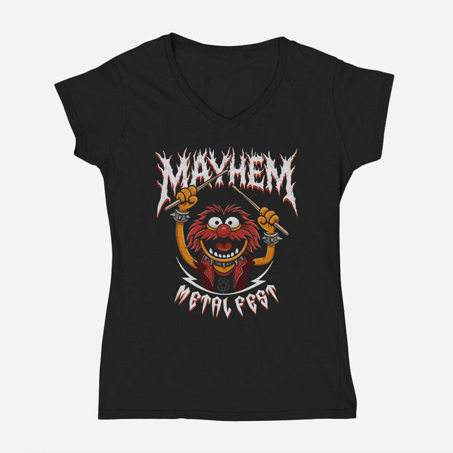 Mayhem Metal Fest-Womens-V-Neck-Tee-OPIPPI
