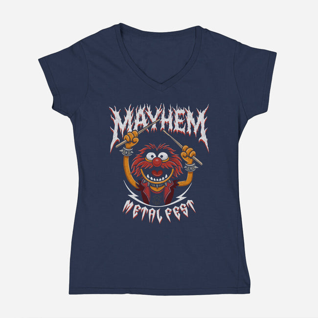 Mayhem Metal Fest-Womens-V-Neck-Tee-OPIPPI