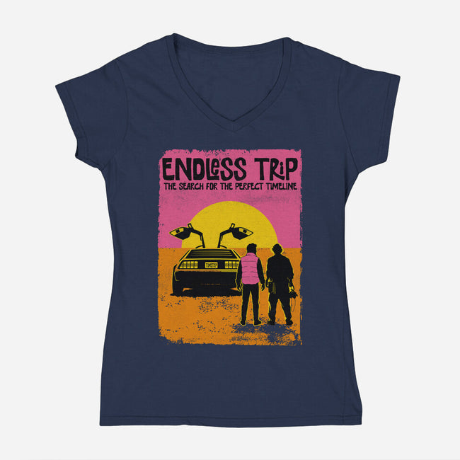 The Endless Trip-Womens-V-Neck-Tee-OPIPPI