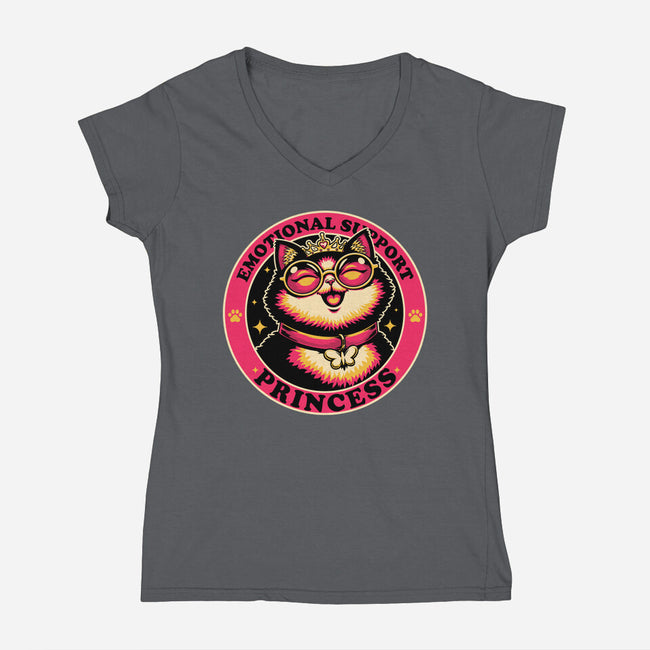 Dungeon Emotional Support Cat Princess-Womens-V-Neck-Tee-Studio Mootant