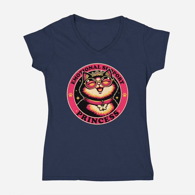 Dungeon Emotional Support Cat Princess-Womens-V-Neck-Tee-Studio Mootant