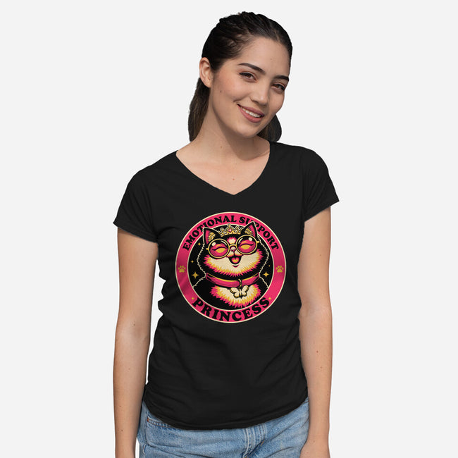 Dungeon Emotional Support Cat Princess-Womens-V-Neck-Tee-Studio Mootant